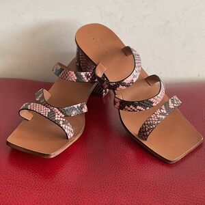 🐍Pink and Black Snake Print Women's Sandals
